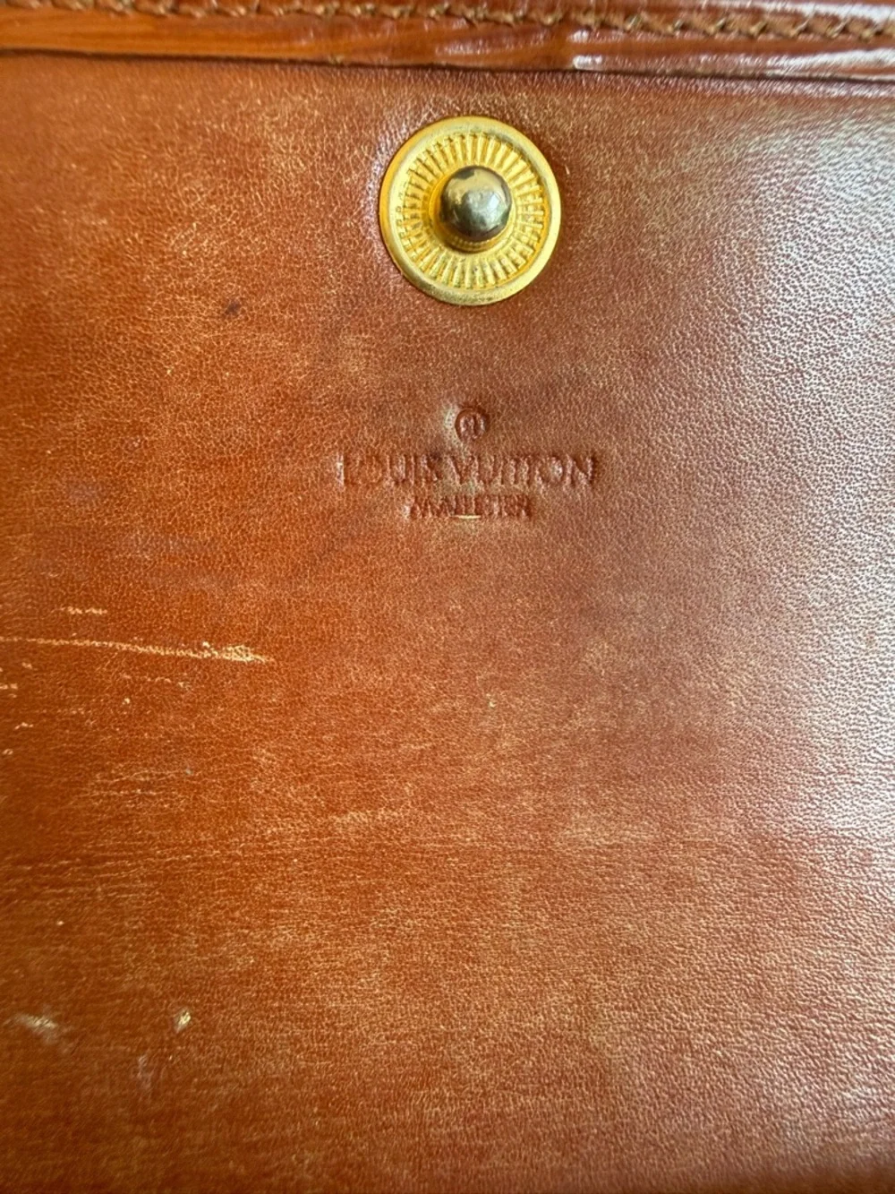Louis Vuitton Brown Orange Epi Leather Fold-Over Clutch
